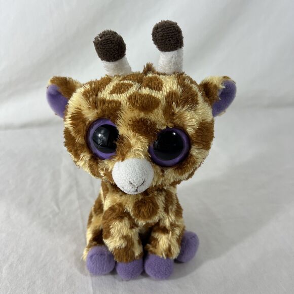 TY - Giraffe - Small - Purple Eyes - 6" - Safari - Picture 2 of 9